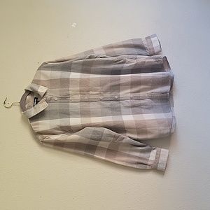 LANDS'END flannel blouse size L/P  14/16  pastel colors